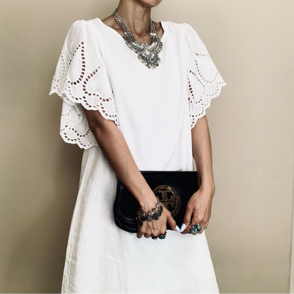 Nordstrom White Eyelet Sleeve Dress - Picture 4 of 13
